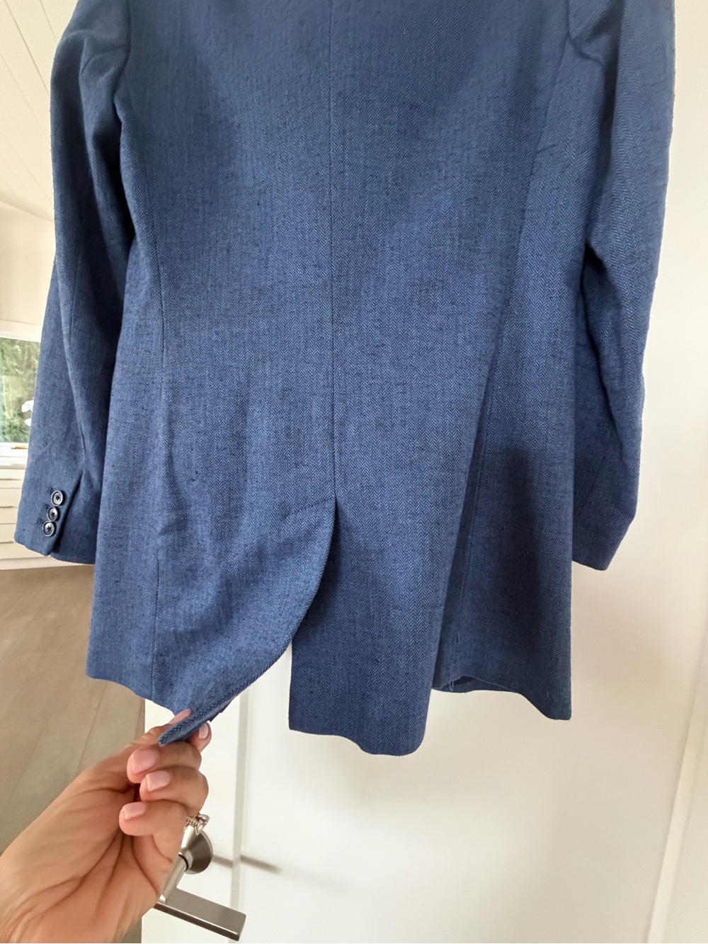 Banana Republic Blue Linen-Blend Blazer with High-Waist Shorts Set - Picture 5 of 11